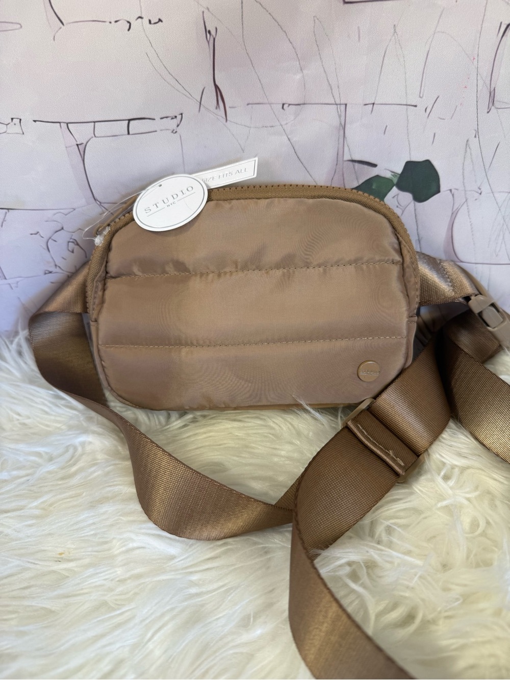 Studio Taupe Belt Bag with Wide Strap